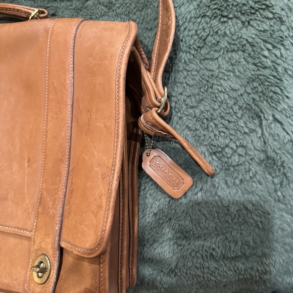 Coach Essex Vintage Briefcase British Tan Brown Leather Spring 80s USA Ship - Picture 9 of 16
